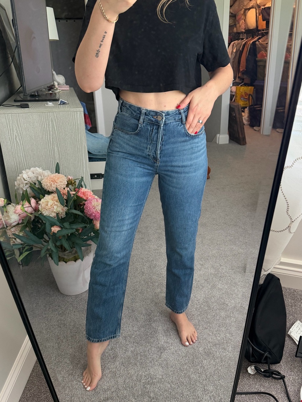 Zara Medium Blue Straight Leg Women’s Jeans